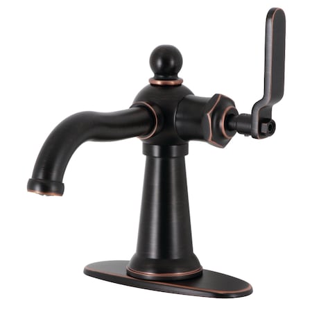 Kingston Brass KSD354KLNB Single-Handle Bathroom Faucet with Push Pop-Up, Brushed Brass KSD354KLNB